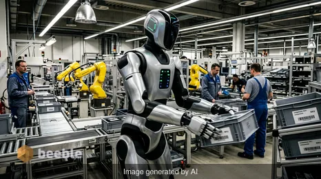 Saksamaa tehase sisevaade, kus NVIDIA ja Siemens tõestavad, et robotid suudavad teistega hästi koostööd teha